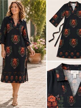 DOUBLE A - Navy Floral Lee Dress NWT